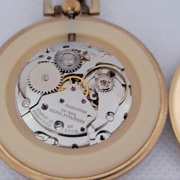 Vintage CARAVELLE Pocket Watch Swiss 17 Jewel Model 8222 Working Movement 1960s - Picture 7 of 7
